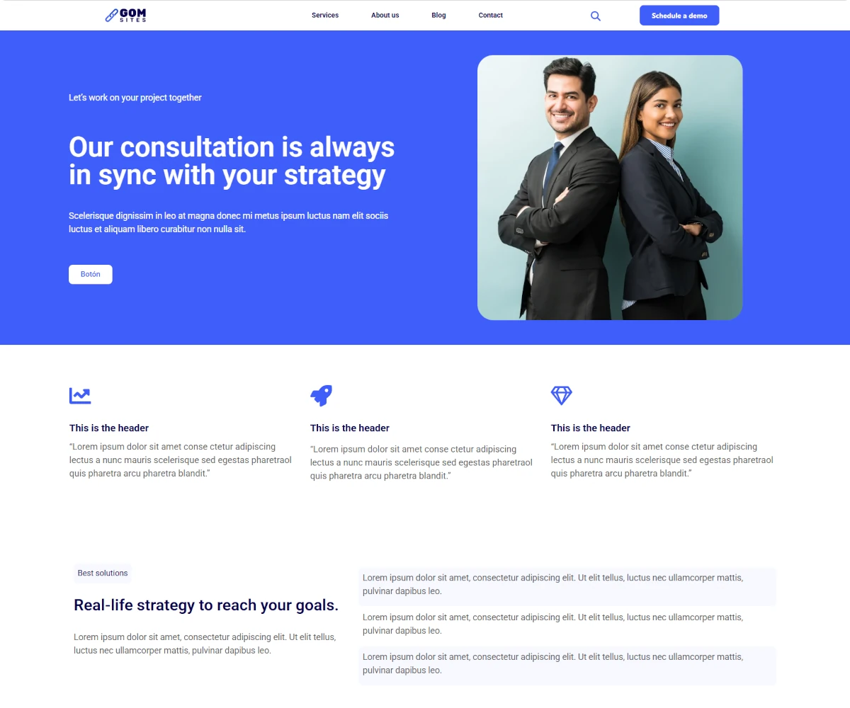 gom sites template de servicios