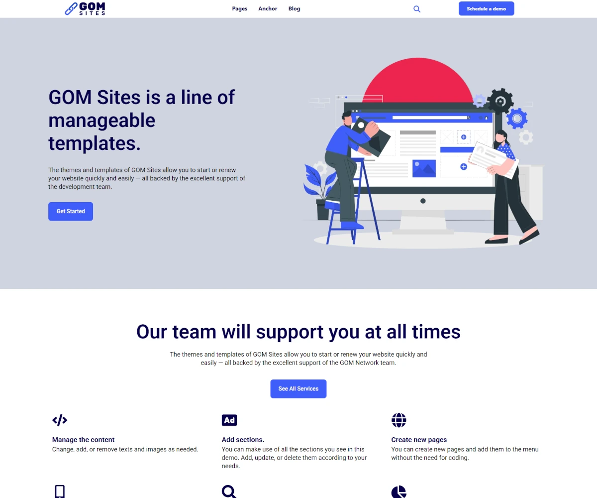 GOM Sites one-page template