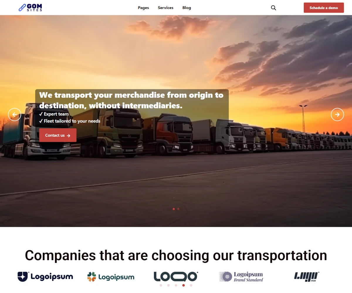 GOM Sites logistic services template